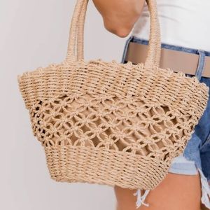 Pink Lily Straw Purse